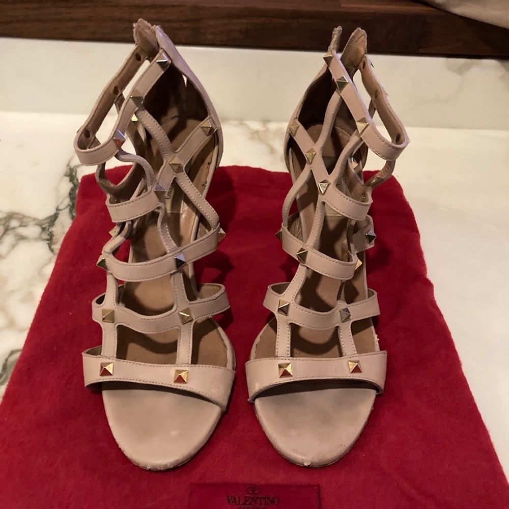 Valentino Studded spike open toe high heels